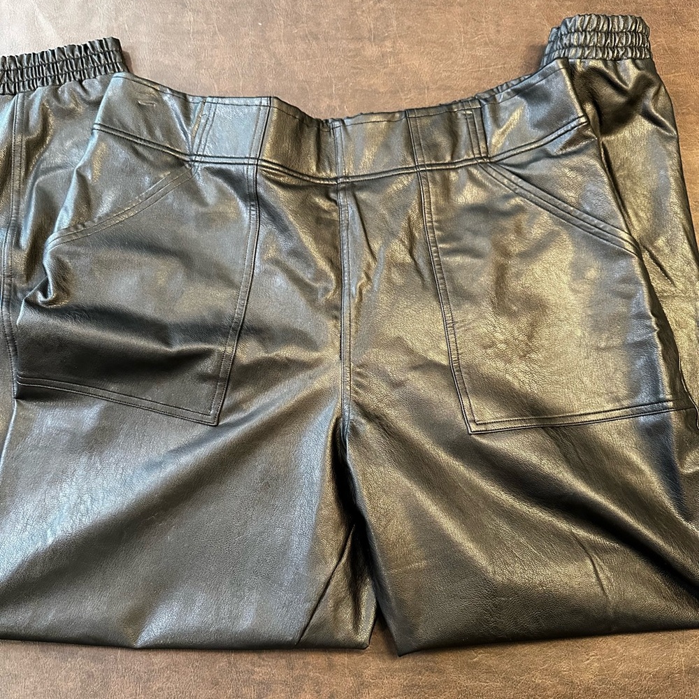 Spanx Faux Leather Joggers Size 2XL